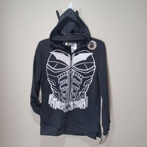 Batman Black Hoodie Cape Zip Sweater